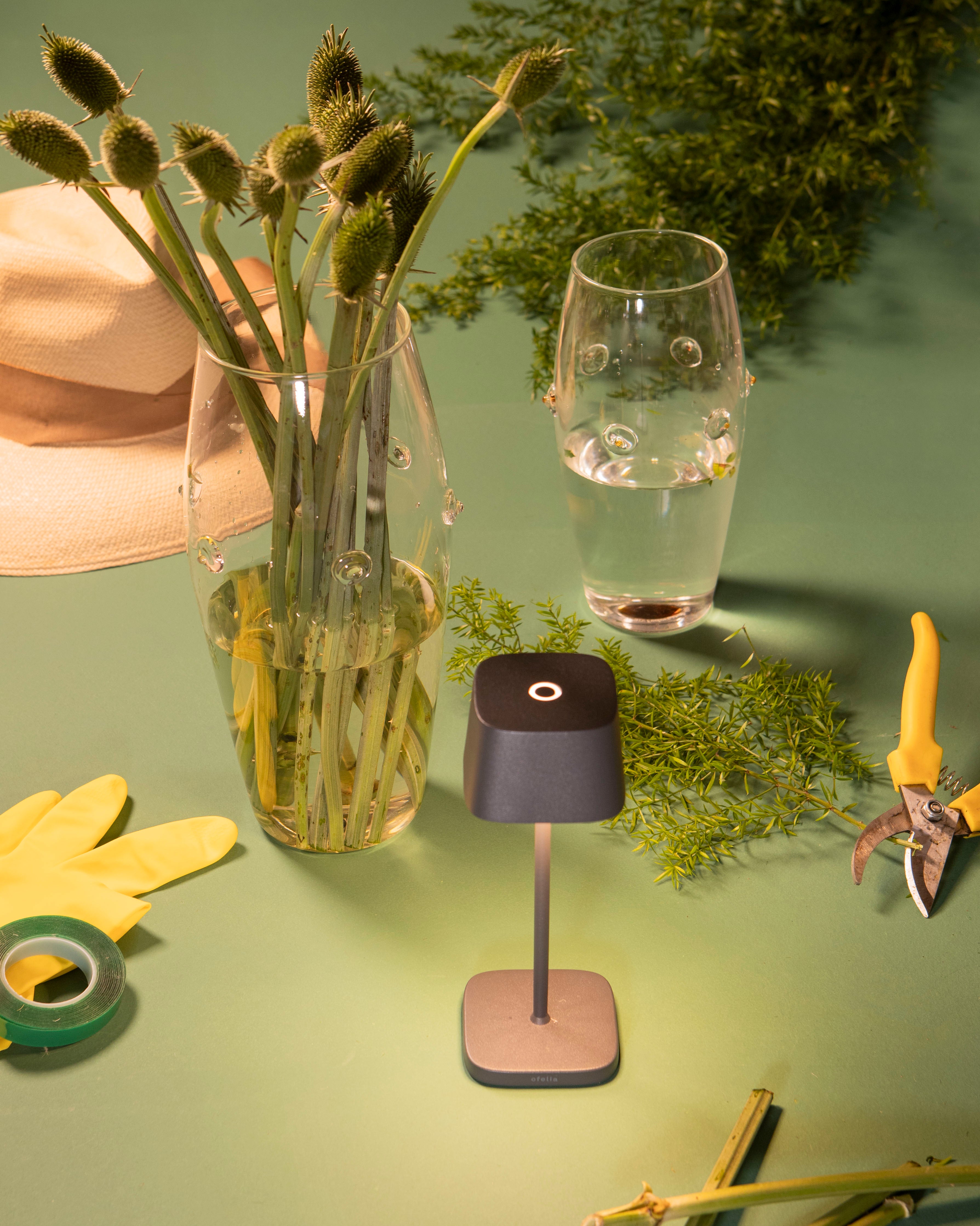 Patèa Vaso Convexo em vidro borossilicato - Cinza