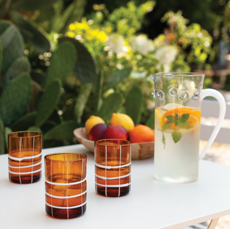 Copo de vidro Twiddle - Cores sortidas | Conjunto com 6 unidades