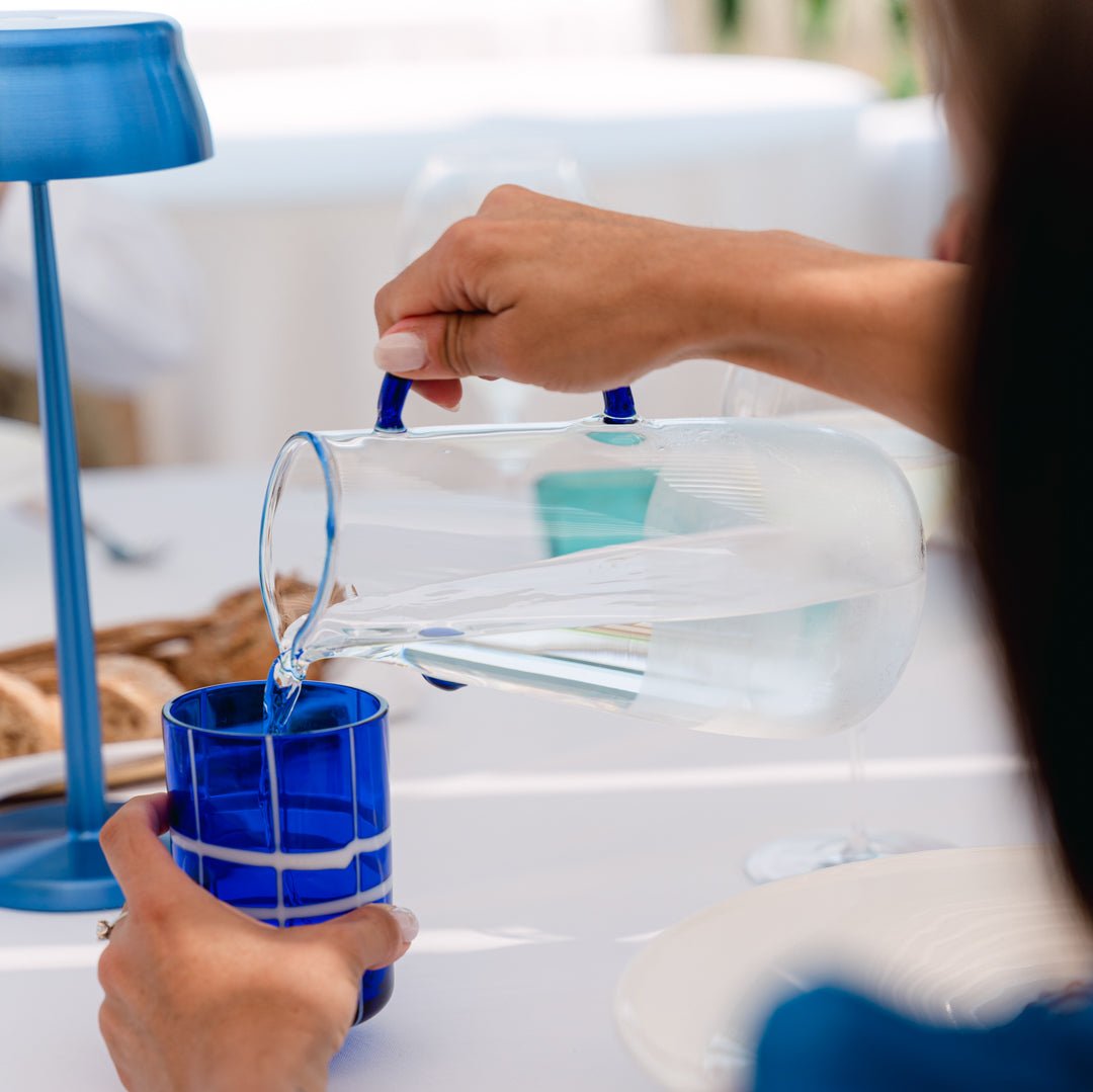 Copo de vidro Melting Pot - Azul | Conjunto com 6 unidades