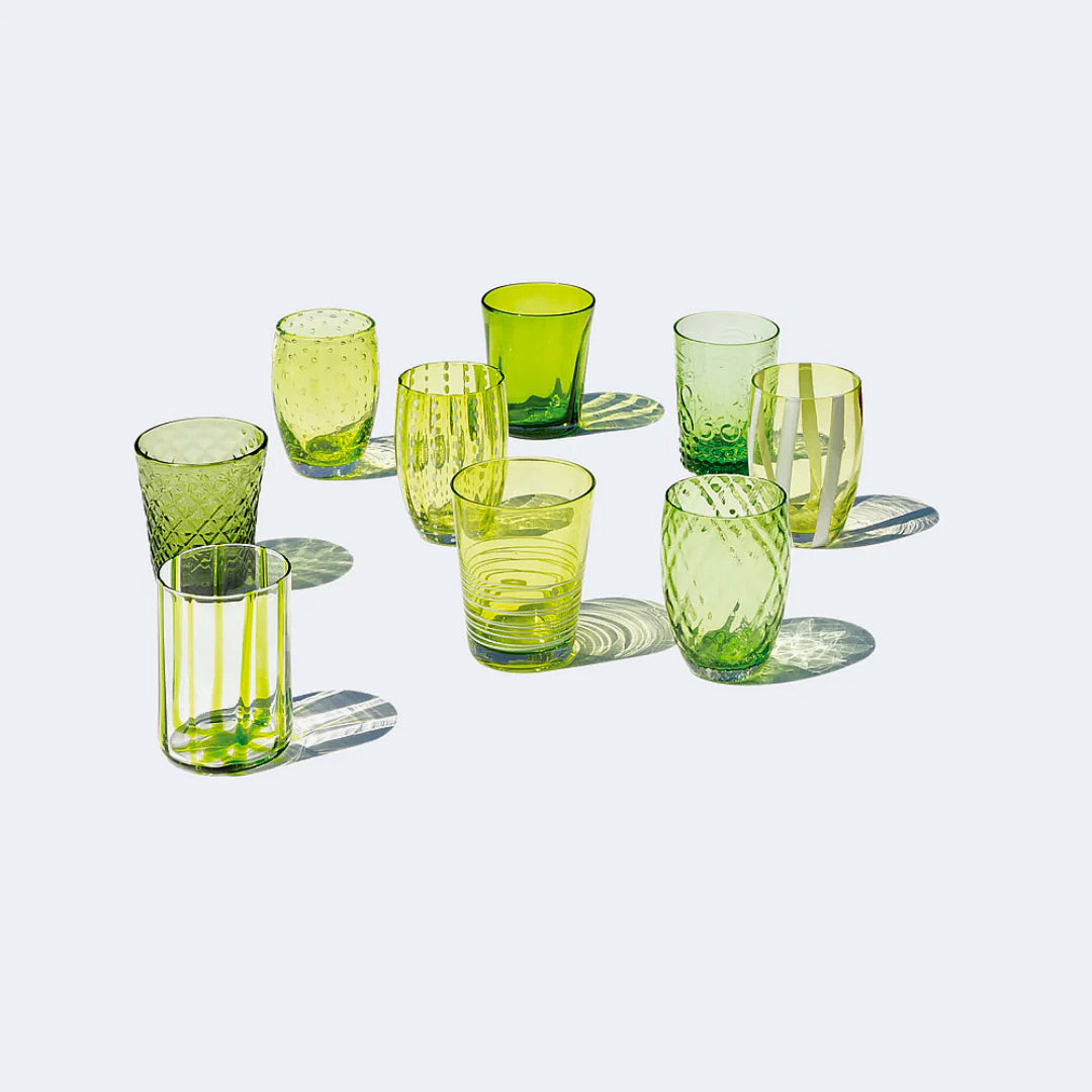 Copo de vidro Melting Pot - Verde | Conjunto com 6 unidades