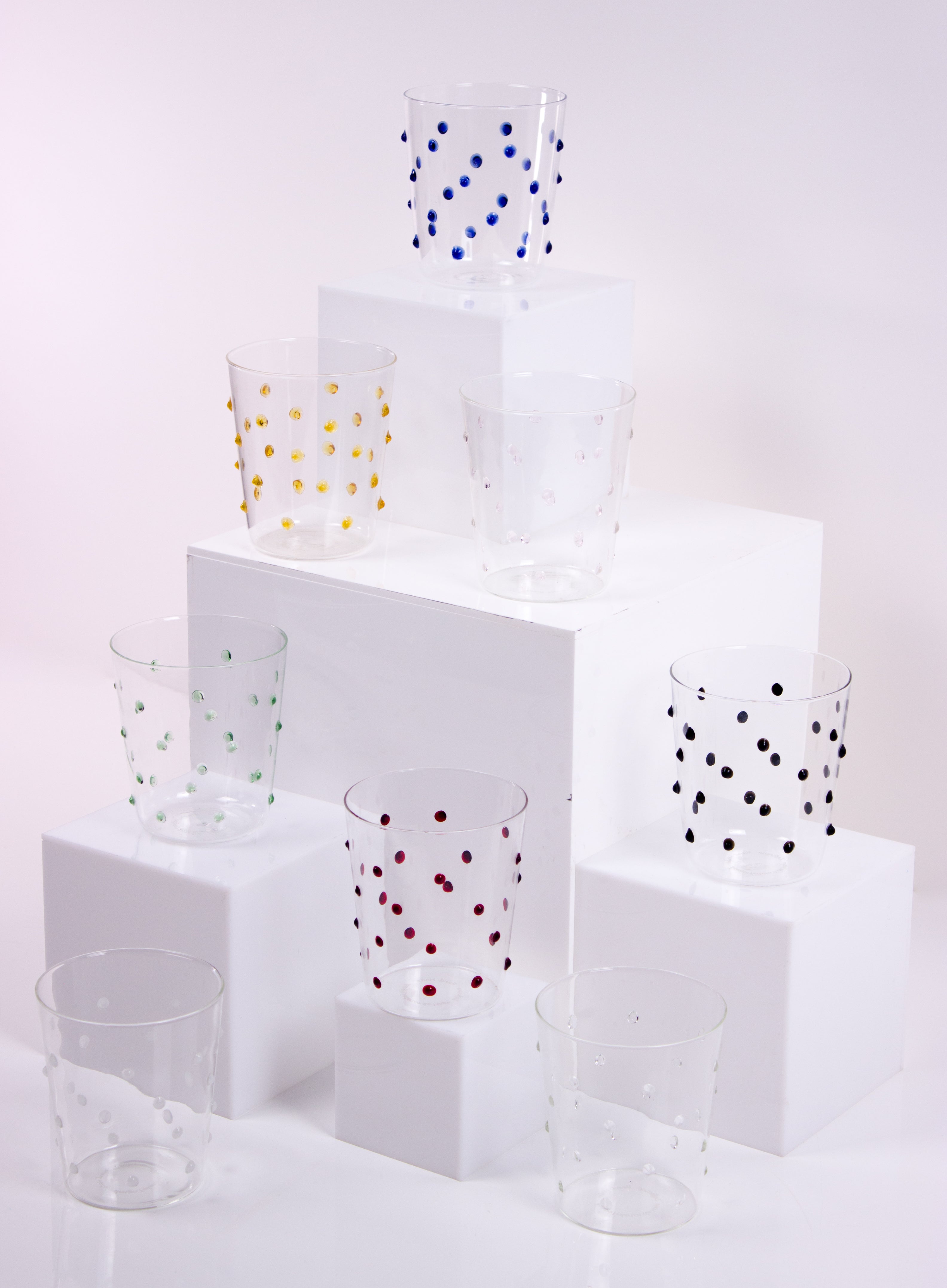 Copo de vidro borossilicato Party - Cores sortidas | Conjunto 6 unidades