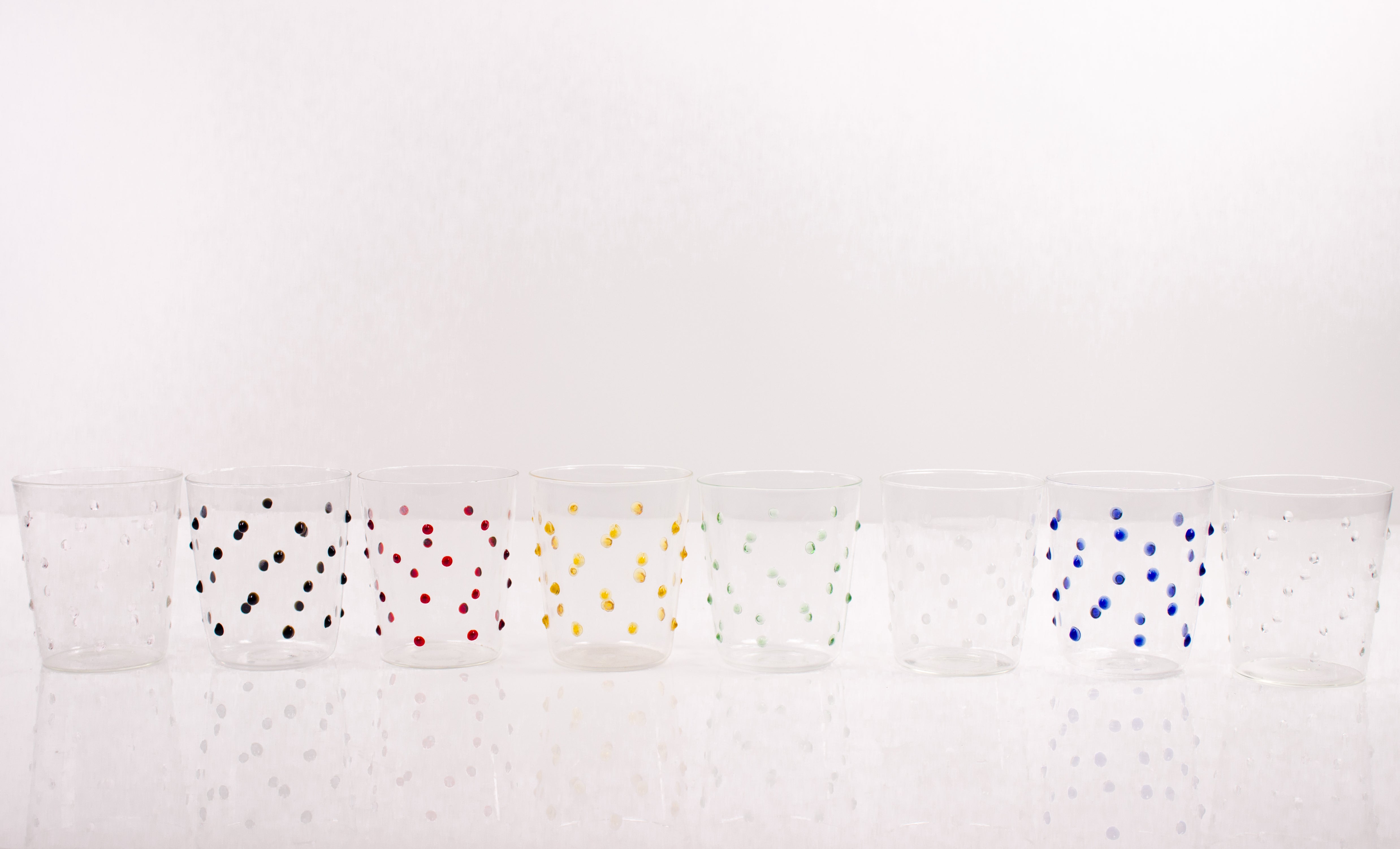 Copo de vidro borossilicato Party - Cores sortidas | Conjunto 6 unidades