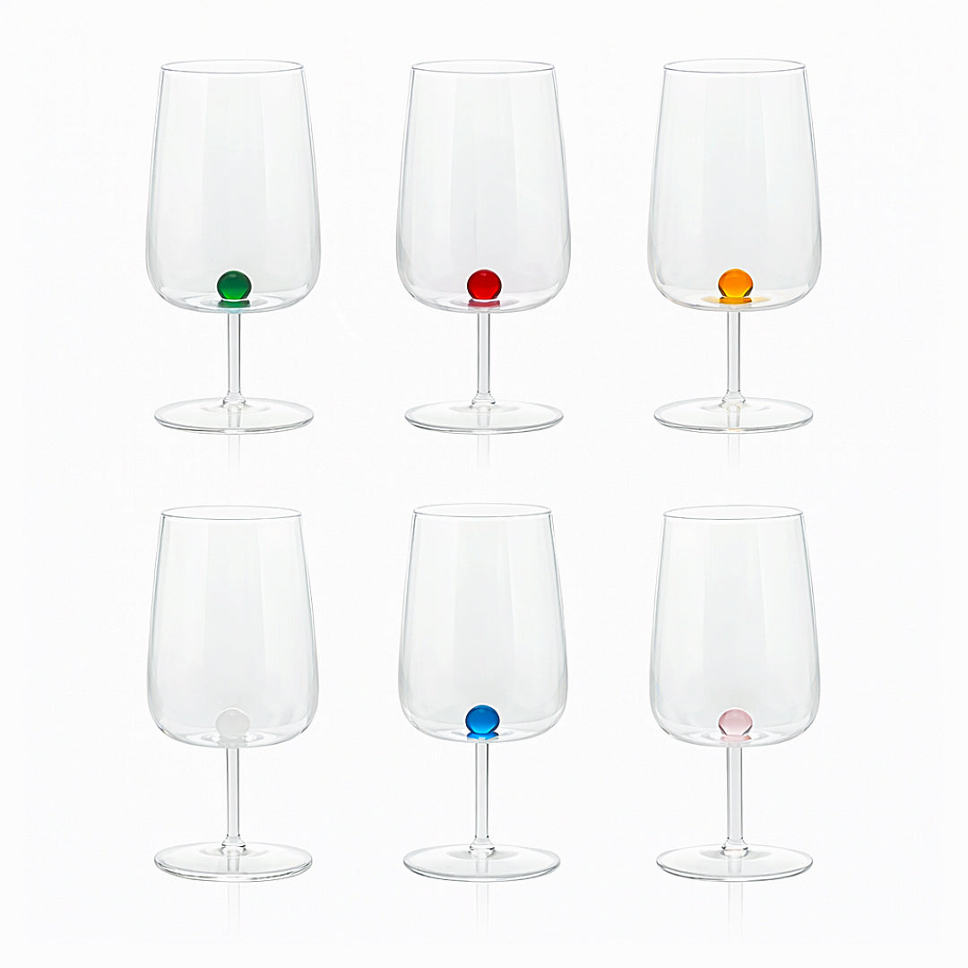 Cálice de vidro borossilicato Bilia - Cores sortidas | Conjunto de 6