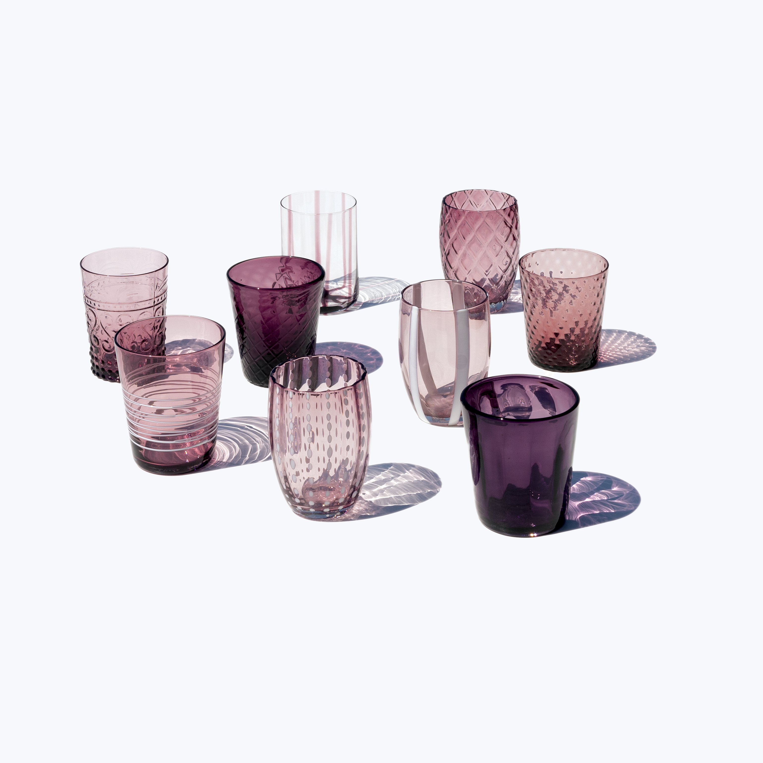 Copo de vidro Melting Pot - Ametista | Conjunto com 6 unidades