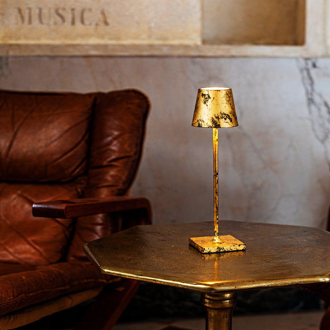 Luminária Poldina Micro Folheada e Cromada