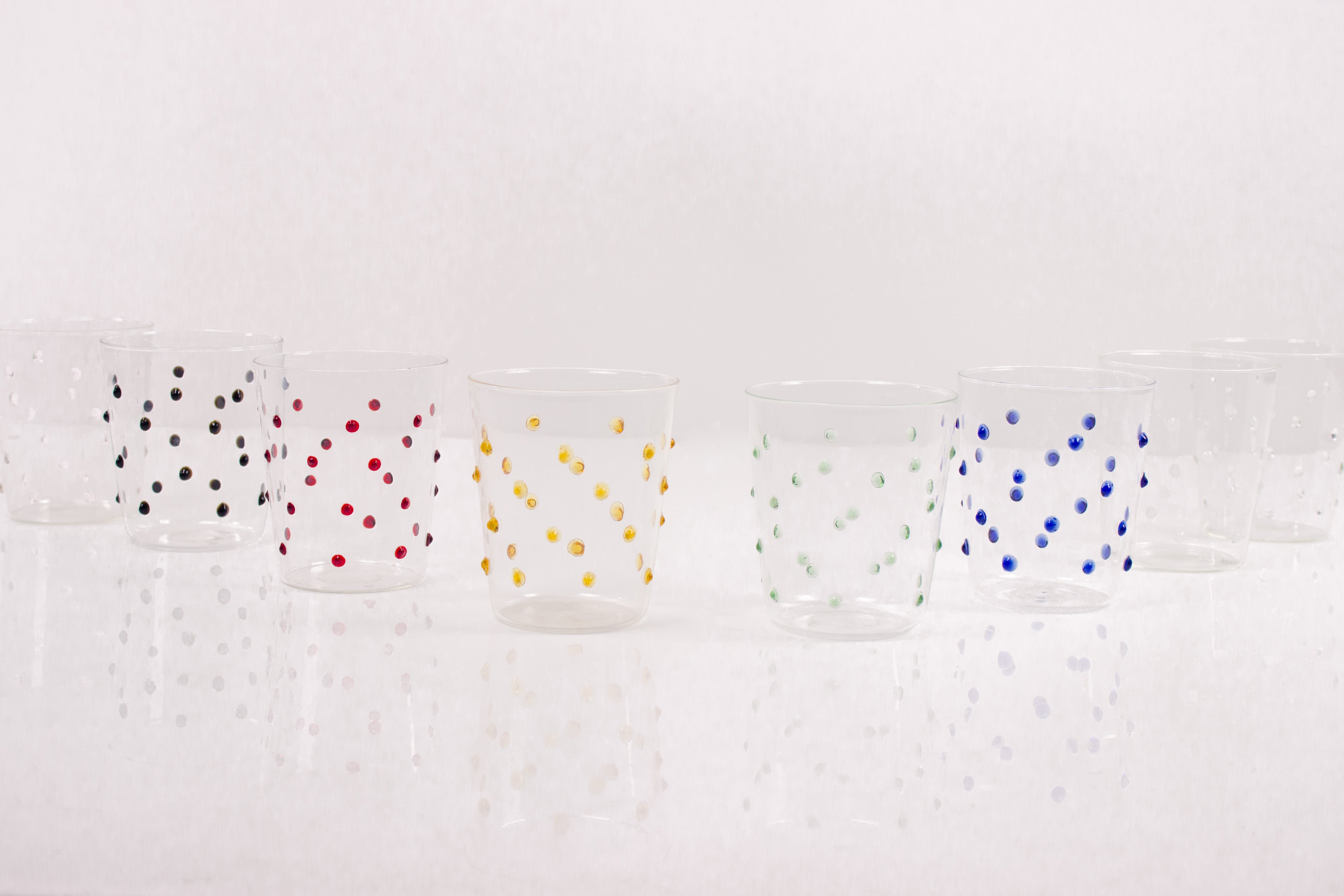 Copo de vidro borossilicato Party - Cores sortidas | Conjunto 6 unidades