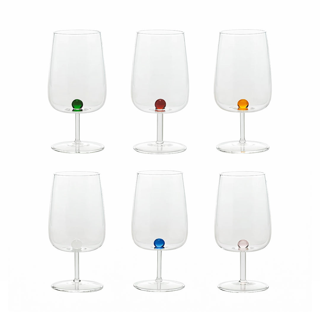 Cálice de vidro borossilicato Bilia - Cores sortidas | Conjunto de 6